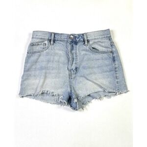 Pacsun Denim Shorts Women's 28 Button Fly High Rise Distressed Cut-Off Blue Jean